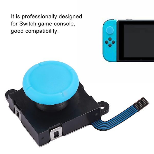 2 ST Vänster och Höger Analog 3D Joystick Rocker med Kåpa för Switch Konsol Tillbehör Blå
