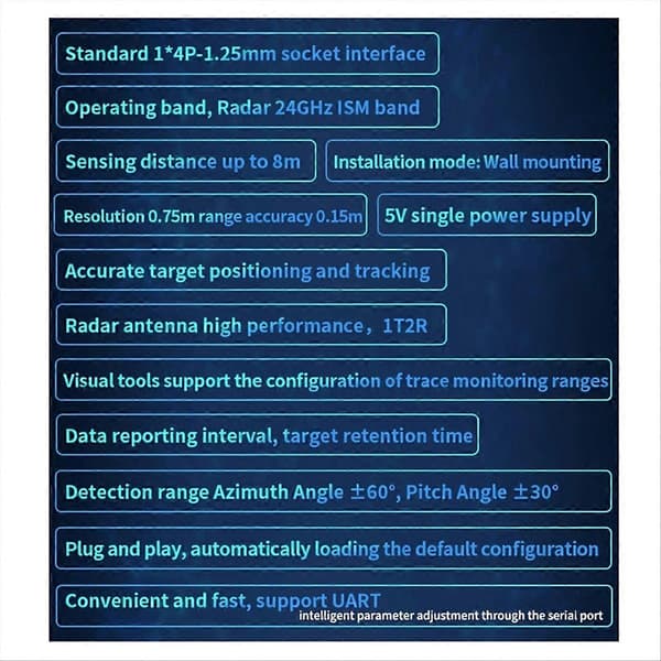 Rd-03D 24G Multi-Target Human Motion Trajectory Lokalisering og Radarmodul ombord PCB