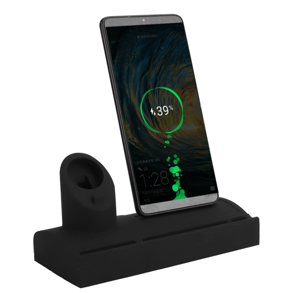 Mobiltelefon Laddningsbas Silikonstativ Hållare Fäste för iWatch5/iPhone11 Pro Max