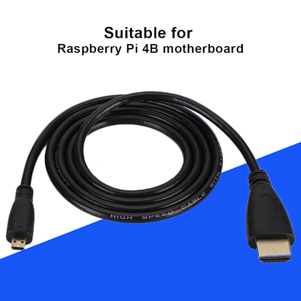 Micro-HDMI - HDMI -sovitinkaapeli 1440p/1080p/1080i/720p/480p, sopii Raspberry Pi 4B:lle