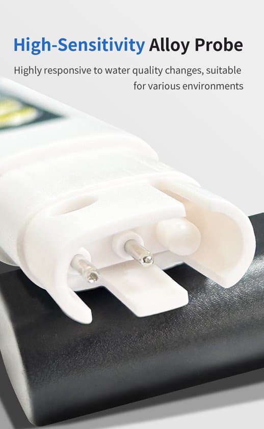 Digital TDS Water Quality Tester - Measuring Range: 1–9990 ppm — White