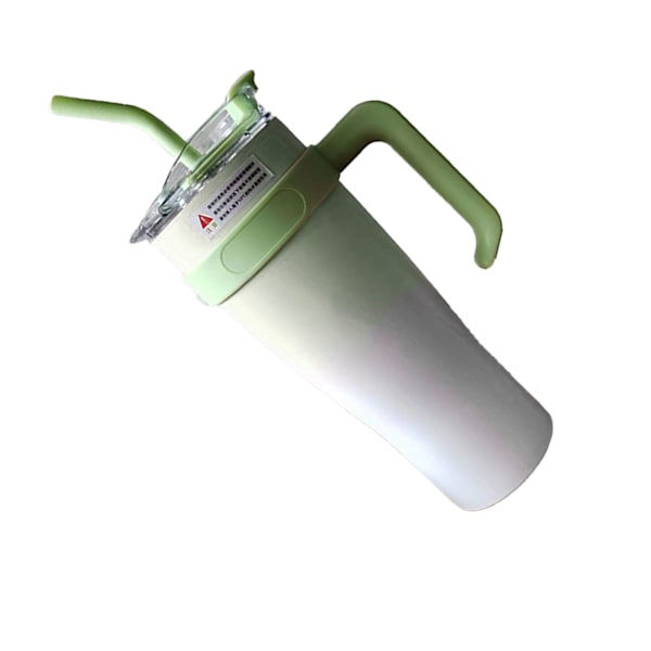 Bil Isolerad Mugg Rostfritt Stål 1250ML med Sugrör Isolerade Tumblers för Utomhusresor Gradient Grön