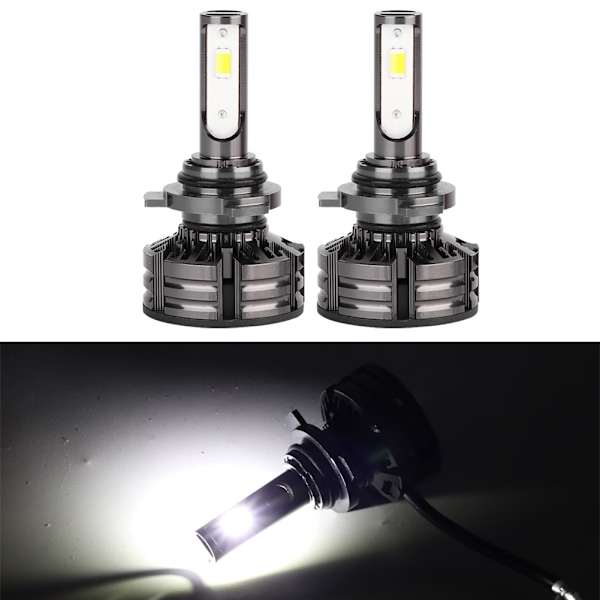 1 Sæt Hvid Bil LED Forlygte Pære Sæt Med Integreret Konverteringssæt (9012)