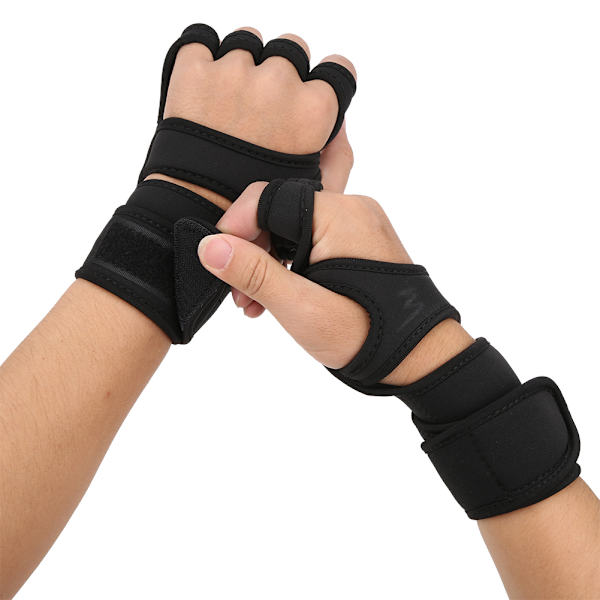 1 Par Fritidsfitness Neopren Sportshandskar Silikon Halkskydd Kardborreband Fixedblack M