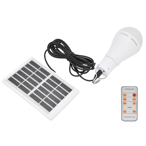 7W LED aurinkokennolamppu 5-vaihteinen valo-ohjattu positiivinen valkoinen valo integroitu älylamppu puutarhaan retkeilyyn