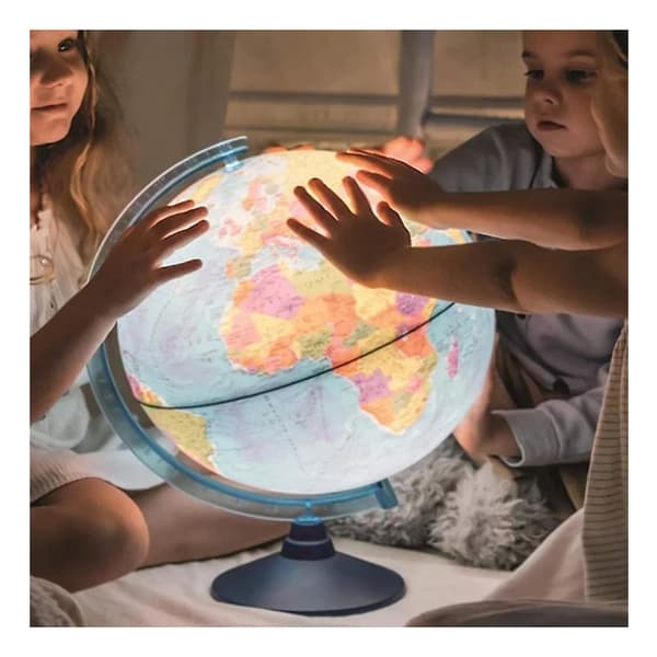 Rotating LED Globe with USB Port for Easy Learning and Play