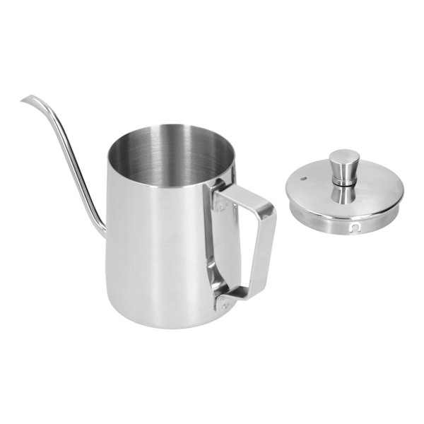 350ml PTFE Kaffekanna med Lock 304 Rostfritt Stål Häll Över Kaffekanna för Hemmakontor Rostfri Färg