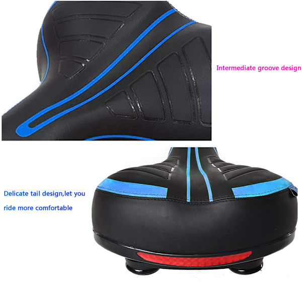 Bred Mjuk Cykelsadel Kudde Stötsäker Design Stor Sittdyna Cykelsadel för MTB Mountainbike Fällbar Cykel Landsvägscykel Spinningcykel
