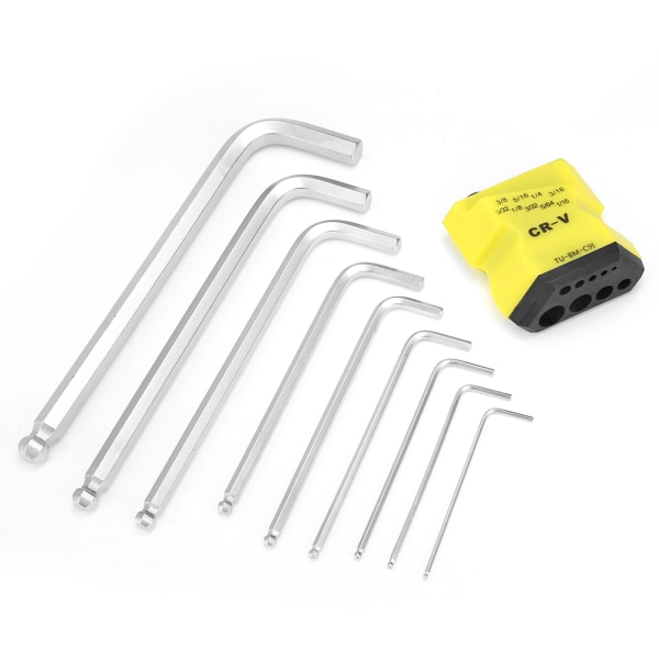 9PCS Ball End Hex Key L-Wrench Set Profesjonelt Reparasjonssett Håndverktøy