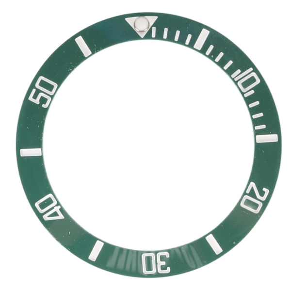 40 mm Diameter Ur Bezel Indsats Ring Klar Skala Lysende Keramisk Udskiftningsbezel Indsats Hvid Karakter Grøn Bagside