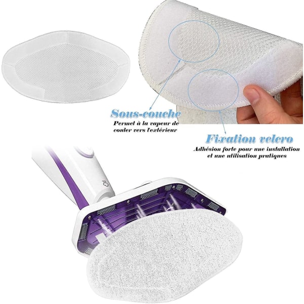 4-pak genanvendelige moppeudskiftningspuder - Polti dampmoppesæt med absorberende fibre til hurtig og effektiv rengøring