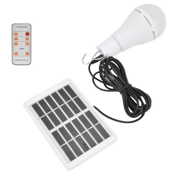 7W LED aurinkokennolamppu 5-vaihteinen valo-ohjattu positiivinen valkoinen valo integroitu älylamppu puutarhaan retkeilyyn