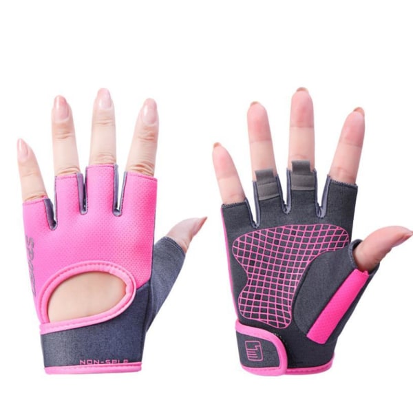 Antiglid handskar för fitness träning gym tyngdlyftning rosa XL pink xl