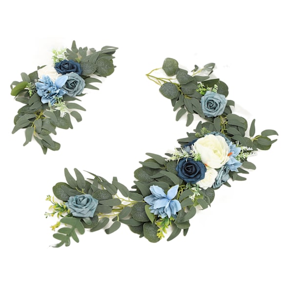 Faux Flower Swag Set Konstgjord Blomsterbåge Dekor Bröllop Välkomst Mottagning Ceremoni Skyltar Dekorationer 18058-HL