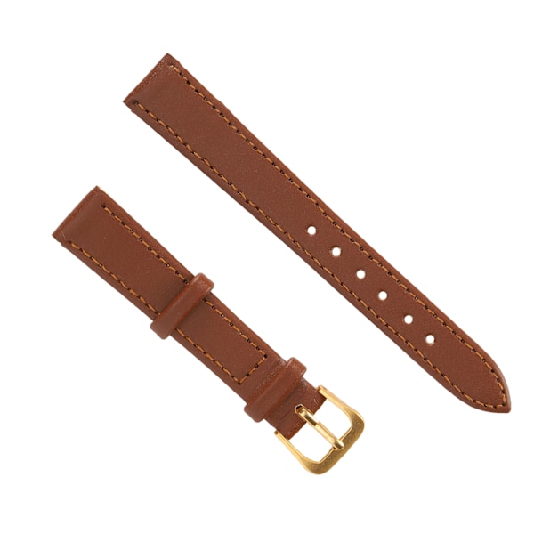 Unisex Universal Pin Buckle Watch Band PU Leather Replacement Watch Strap Accessory Brown 14mm / 0.55in