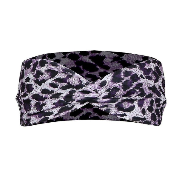 2st Leopard Pannband Sport Löpning Yoga Svettabsorberande hårband Purple