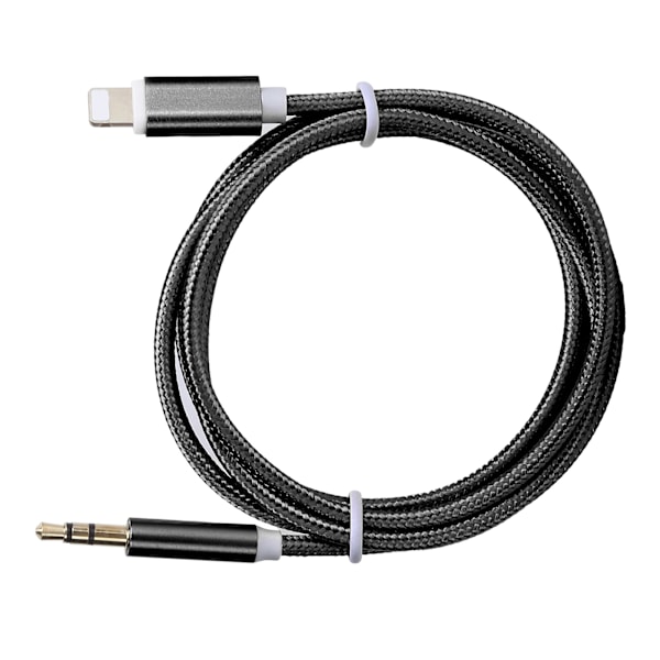 AUX-kabel för bil för IOS 12 3,5 mm AUX-ljud till IOS-gränssnittsadapter Nylonflätad kabel Svart