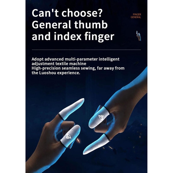 Gaming Finger Sleeves För Mobilspel 0,25 mm Glas Silver Fiber Seamless Inch Fingertop Cover För Pubg/cod/lol/ros