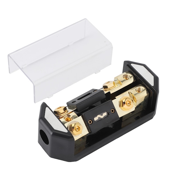2-vägs 100A Säkringshållare Box 1x0GA In 2x4GA Ut Distributionsblock för Bilstereo Ljudmodifiering
