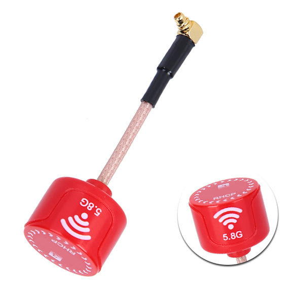 5.8Ghz 3dBi LHCP High Gain Antenne til FPV Racing Drone RC Dele Tilbehør Rød Vinklet MMCX