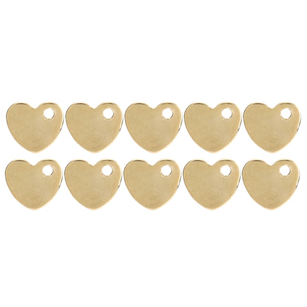 20 stk. DIY Hjerteformet Vedhæng Rustfrit Stål Vedhæng med Hul Smykkefremstillings Tilbehør (Guld 9 x 10mm)