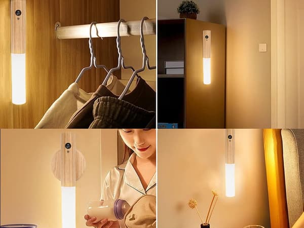 LED-lampe varm vegglampe med bevegelsessensor veggmontert magnet A