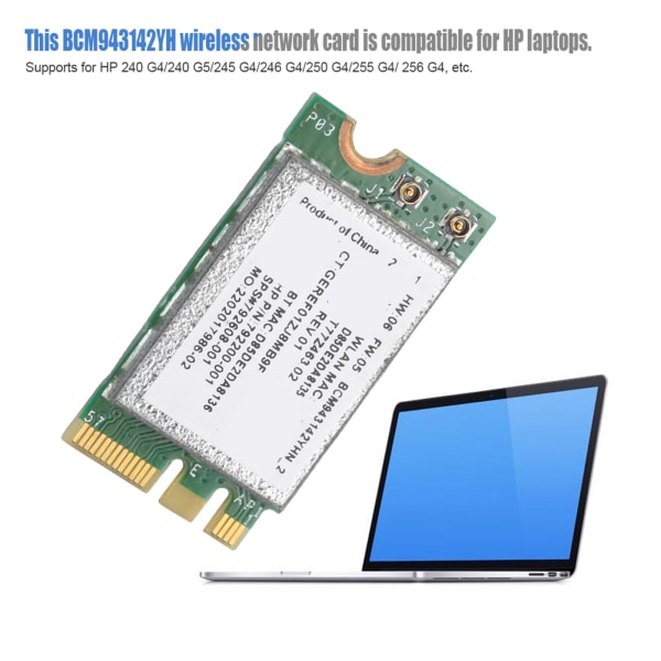 BCM943142YH Langaton verkkokortti 150Mbps NGFF M.2 -liitäntä HP 240 G4/245 G4/246 G4 -malleille