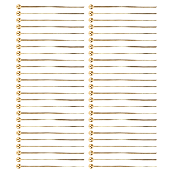 50 st Kulhuvudnålar Smycken Hänge DIY Hantverk Pärltillverkning Delar Tillbehör Guld 30mm / 1.18in