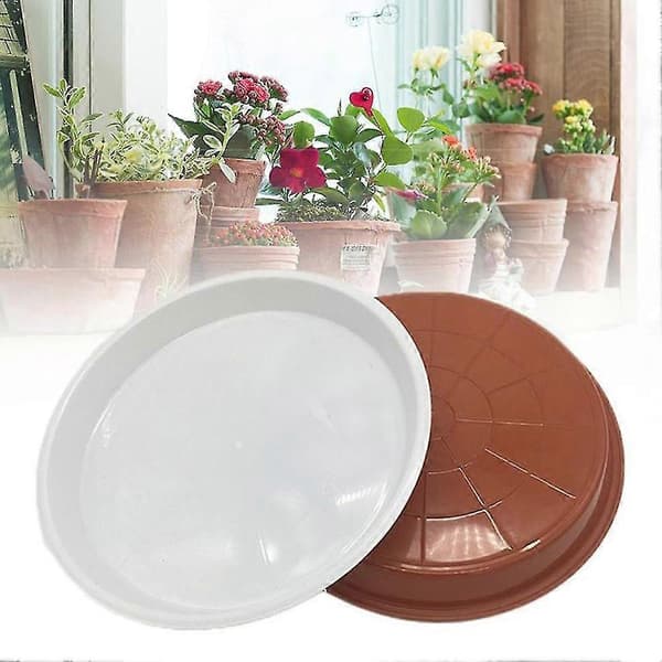 10 stk. plast runde hjemmehave urtepottebakke sort 14cm x 1.9cm