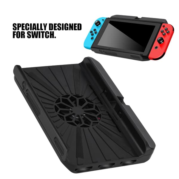 Multi Funktionel Kølestander Ventilatorer USB Drevet Køler Stand Kølepude til Switch Sort