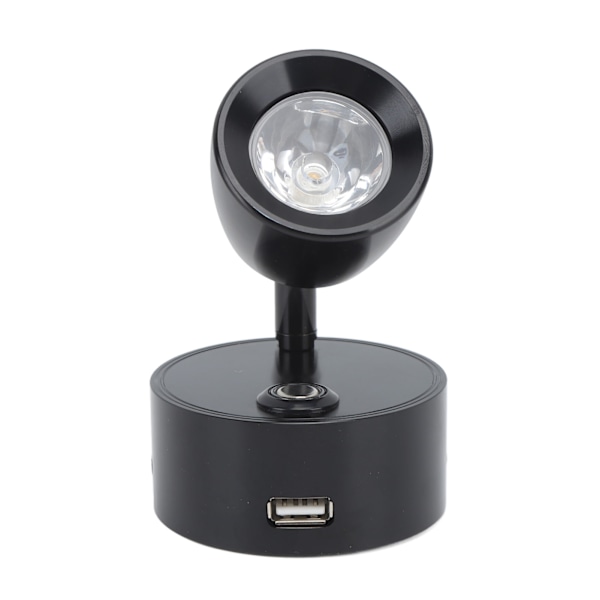 RV Läslampa LED Inomhus Sänglampa Båt Yacht USB Laddningsbar Justerbar Touchlampa T DC12 till 24V Svart