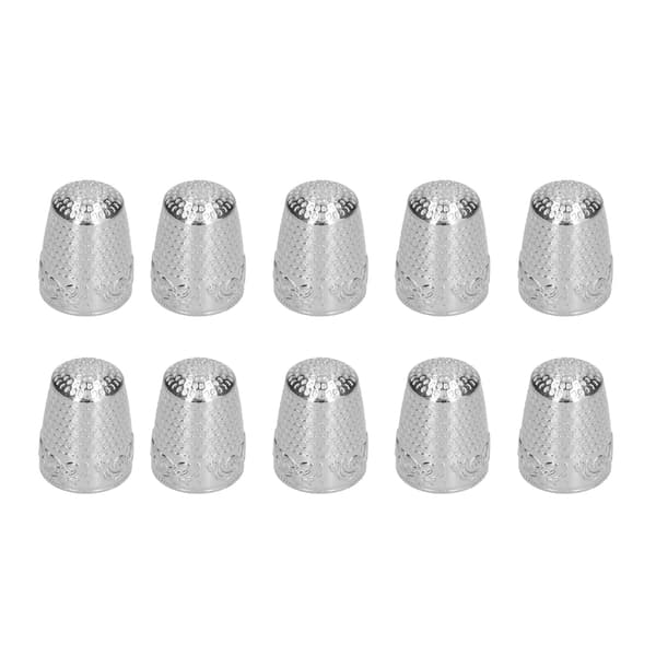 10 Pcs Thimble for Sewing Prevents Needle Slippage Abrasion Resistant Anti-rust Durable Thimble Silver