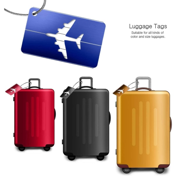 Färgglada aluminiumbagageetiketter med ID-kort - Viktiga resetillbehör för bagageidentifiering