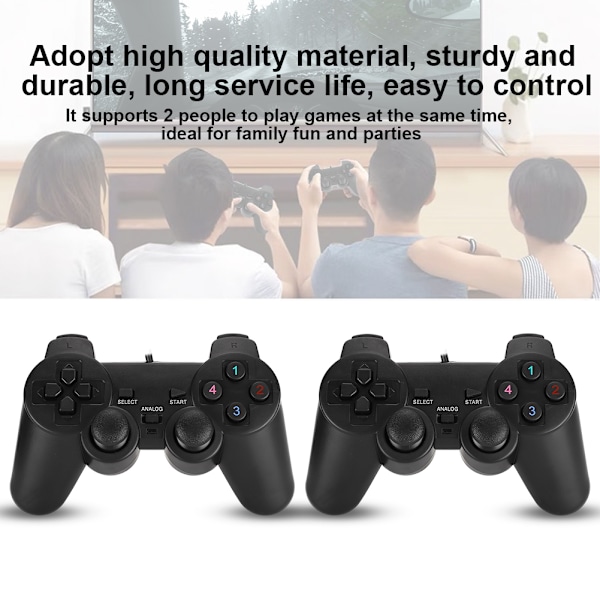 208-2 USB Vibrations Dubbelverkande Gamepad Spelkontroll Joystick för PC Dator