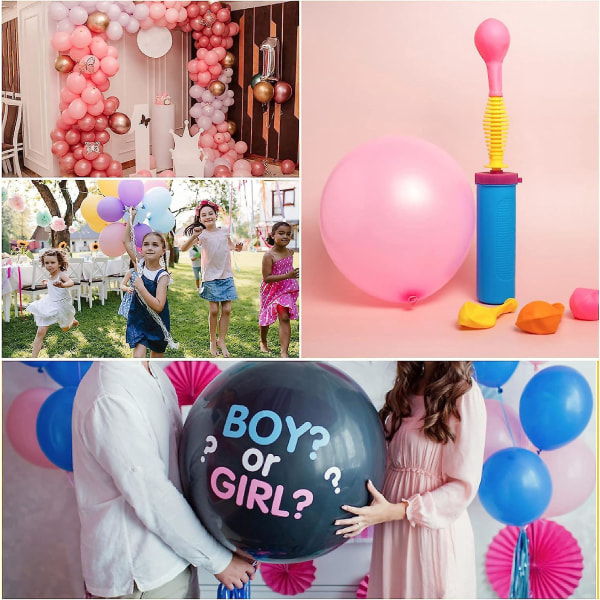 Puhallettava ilmapallopumppu 2 -paketti, manuaalinen ilmatäyttö häihin, syntymäpäiviin ja vuosipäiviin