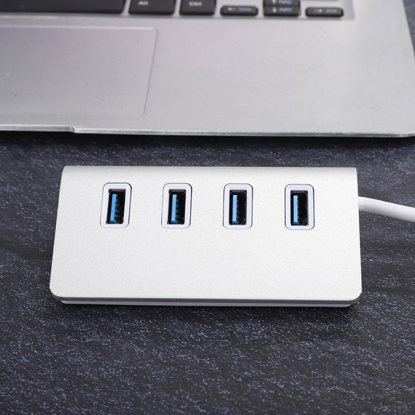 Alumiiniseos 4-porttinen USB3.0 Hub Nopea tietokoneen/kannettavan jakaja-adapteri