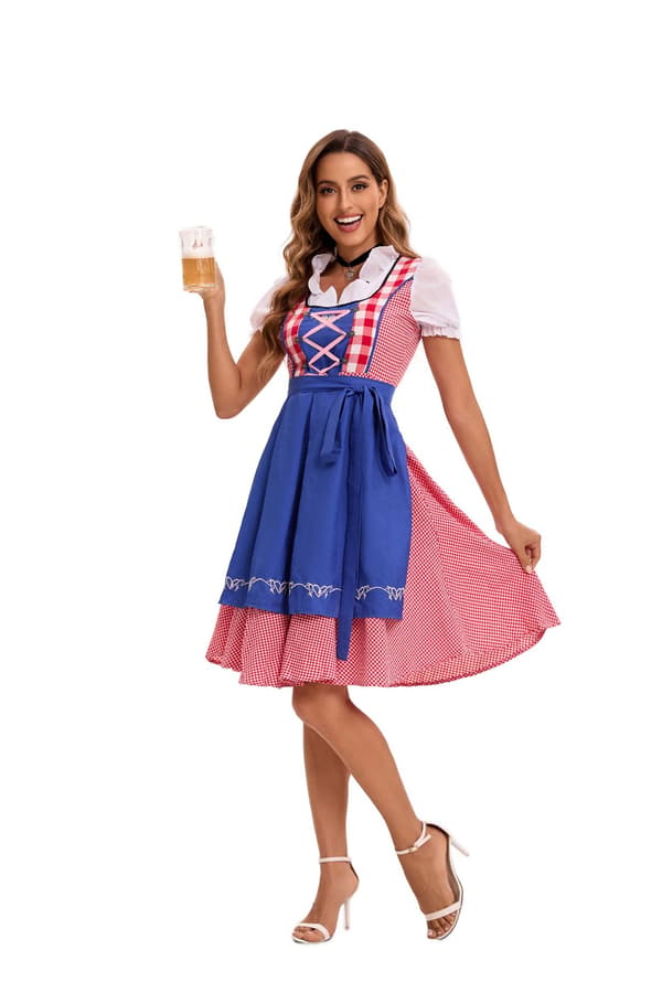 München Oktoberfestkjole blå størrelse M[ALM]