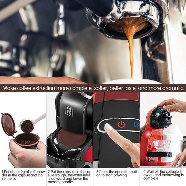 Kaffekapsel Återanvändbar för Dolce Gusto maskinbyteskapsel 3 stycken present