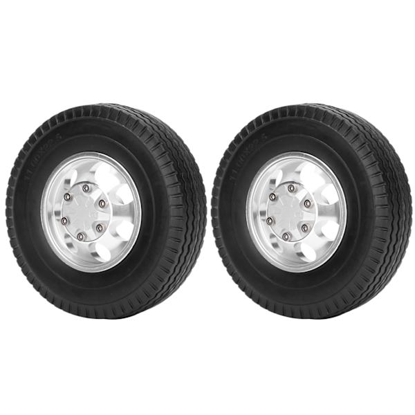 2 stk. RC Forhjul med 7 Eger Aluminium Legering Nav til Tamiya 1/14 RC Bil