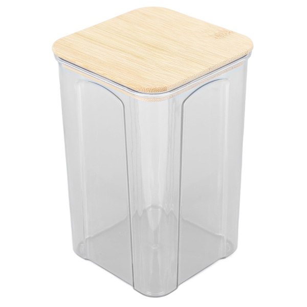 Lufttät Matförvaringsbehållare Klar Matförvaringsburk med Bambulock för Nudlar Mjöl Spannmål Ris Te Kaffebönor 1400ml 10.7x17cm / 4.2x6.7in