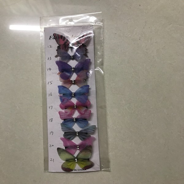 12 st Butterfly Pin Bow DIY 3D Tillbehör Fjäril Hårspännen för Fest Födelsedag
