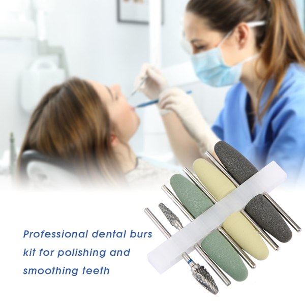 8 stk. HP Dental Resin Base Akryl Wolframcarbid Stål Poleringsbor 2,35 mm