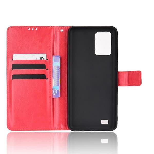 Kompatibelt med Oukitel C25 Retro Crazy Horse Texture Läderfodral Red