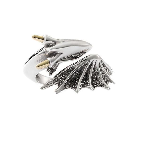Vintage liten flygende drage ring, åpen ring