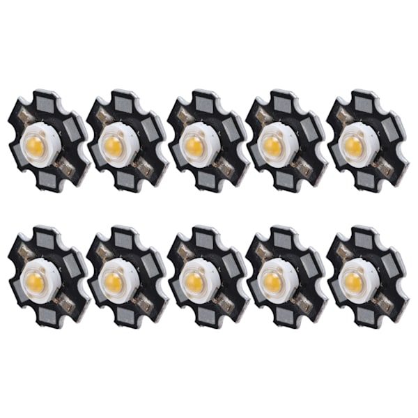 10 stk. Ultra Bright LED Chip 3V DIY Lysperler til Loftslampe Downlight Lommelygte Bordlampe Varmt Lys 3000K 3W