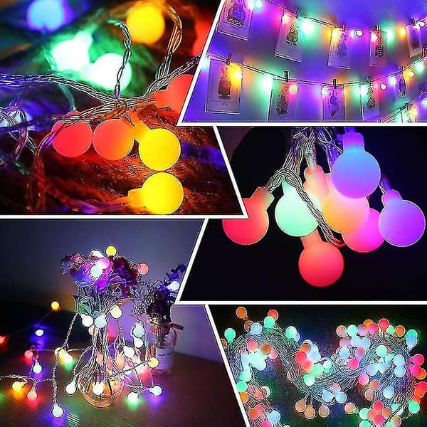 Globe String Lights Vandtætte 10m 80 LED-pærer Plug-in Drevet Julebelysning