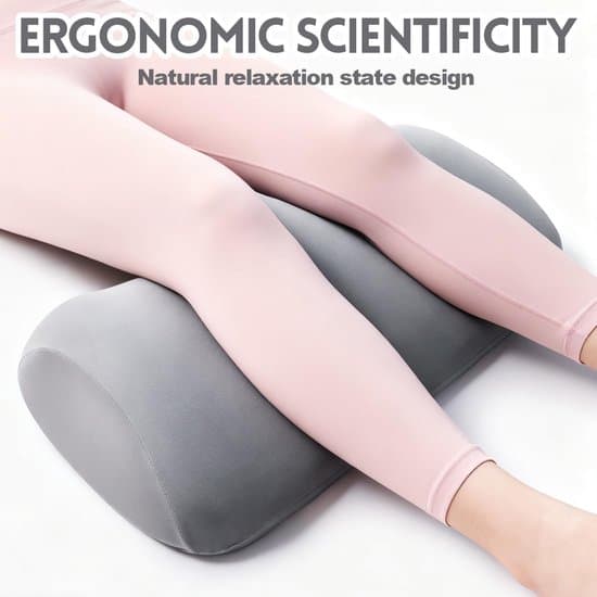 Memory Foam Knee Pillow - Leg Pillow - Suitable for Side and Back Sleepers - Comfortable and Ergonomic - Grey - 55 cm x 30 cm x 14.5 cm