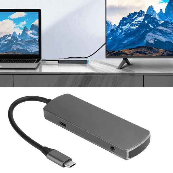 6-in-1 Monitoiminen HD-telakointiasema Type C - HDMI USB3.1 HUB PD-latauksella
