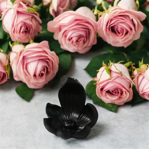 10 cm rosa lotus keramisk røgelsesbrænder - Zen-stil baglæns røgelsesbrænder til hjemmet