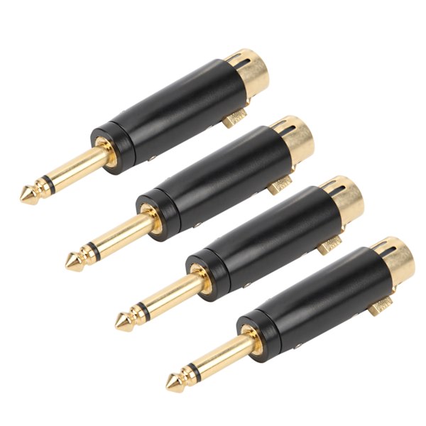 4 kpl XLR-adapteri audiomuunnin metalli 6,35 mm yksiraitainen uros-naaras LZ1167G